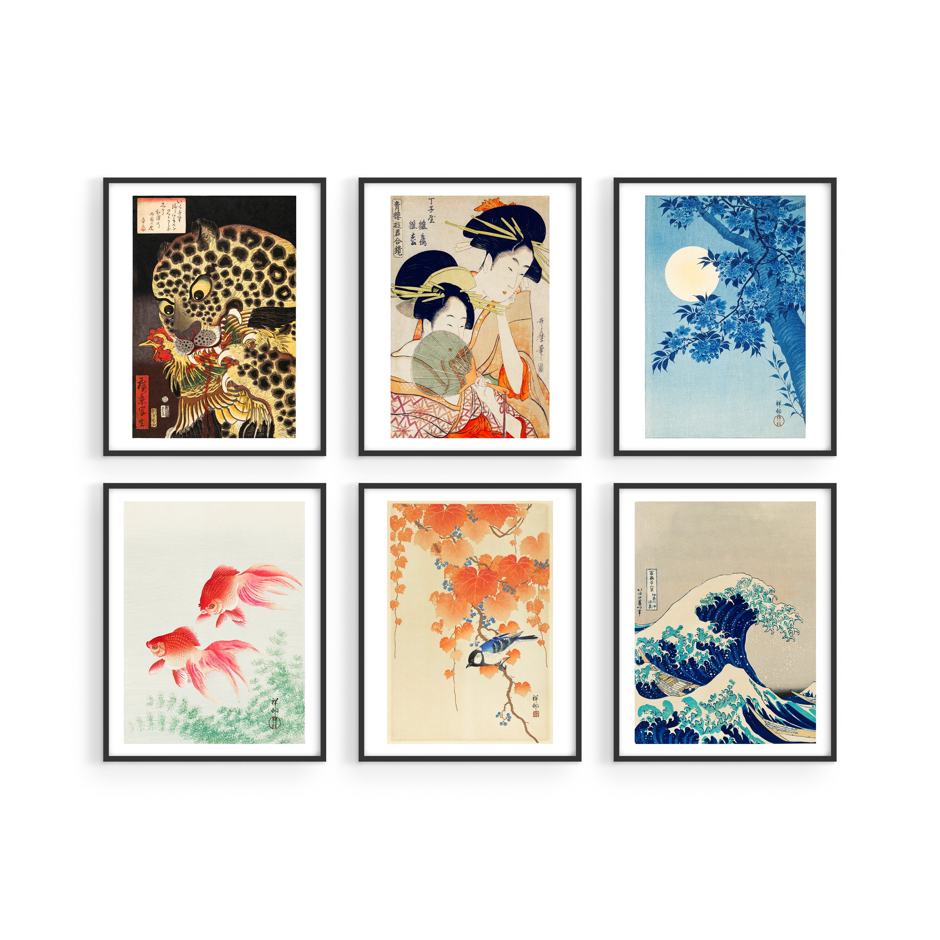 Buy Haus and Hues Asian Art Prints Japanese Art Wall Decor Set of 6