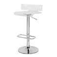 thumbnail image 2 of Clear Adjustable Swivel Stool, Silver Base, Modern Bar or Counter Height, 2 of 5