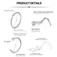thumbnail image 2 of Briana Williams Studs and Hook 316L Stainless Steel Nose Piercing, 9/32" and 5/16", 25 Pack, 2 of 5