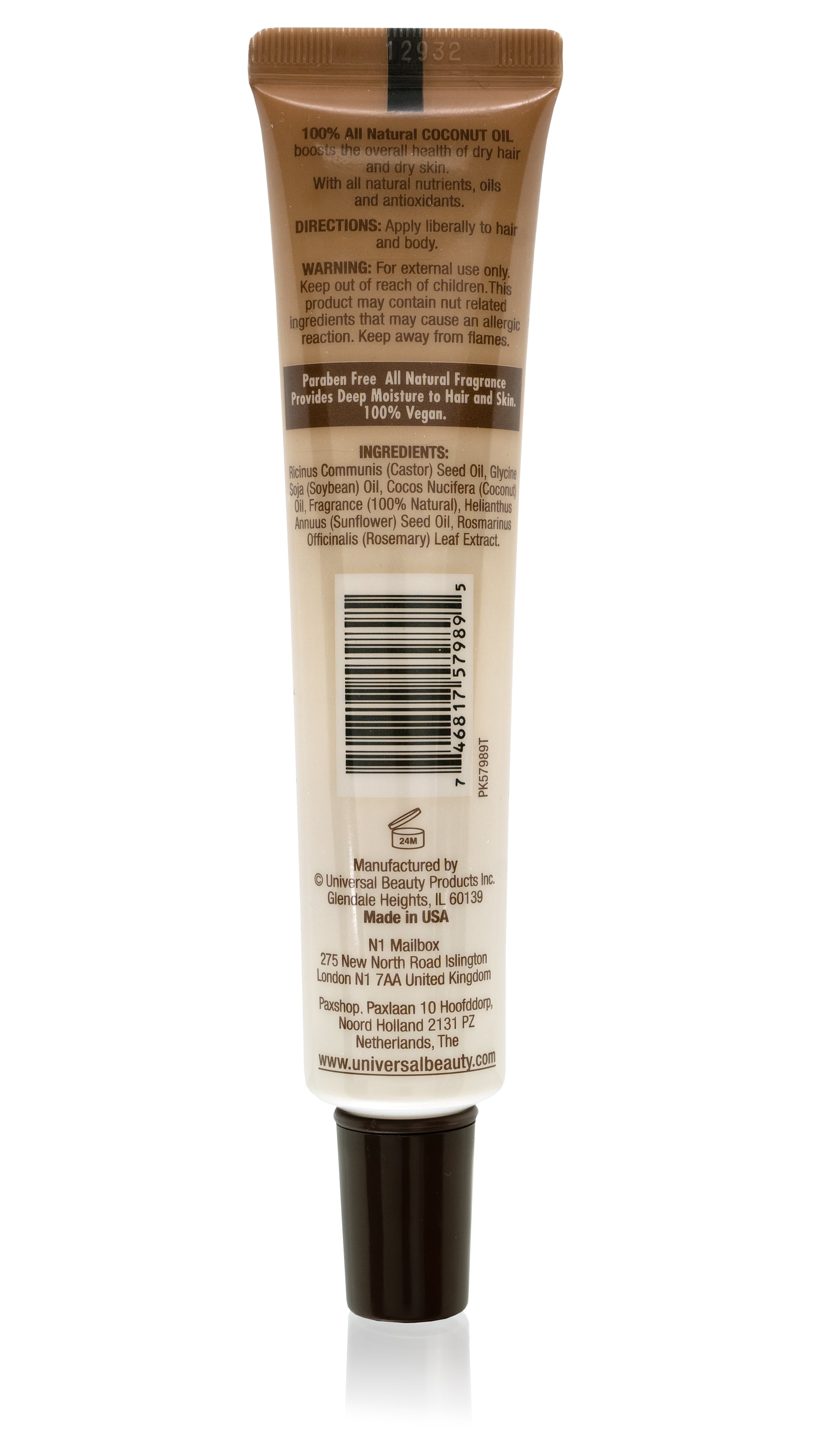 Via Natural Ultra Care Moisturizing Coconut Oil for Hair, Scalp & Body Treatment, 1.5 fl oz