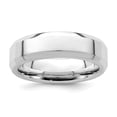 thumbnail image 1 of Solid 925 Sterling Silver 6mm Bevel Edge Size 5.5 Wedding Band Ring Comfort-Fit, 1 of 3