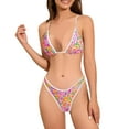 thumbnail image 2 of Hessimy Women High Waisted 2 Piece Bikini Set Cheeky High Cut Bandeau Swimsuit(Z03-Pink,M), 2 of 4
