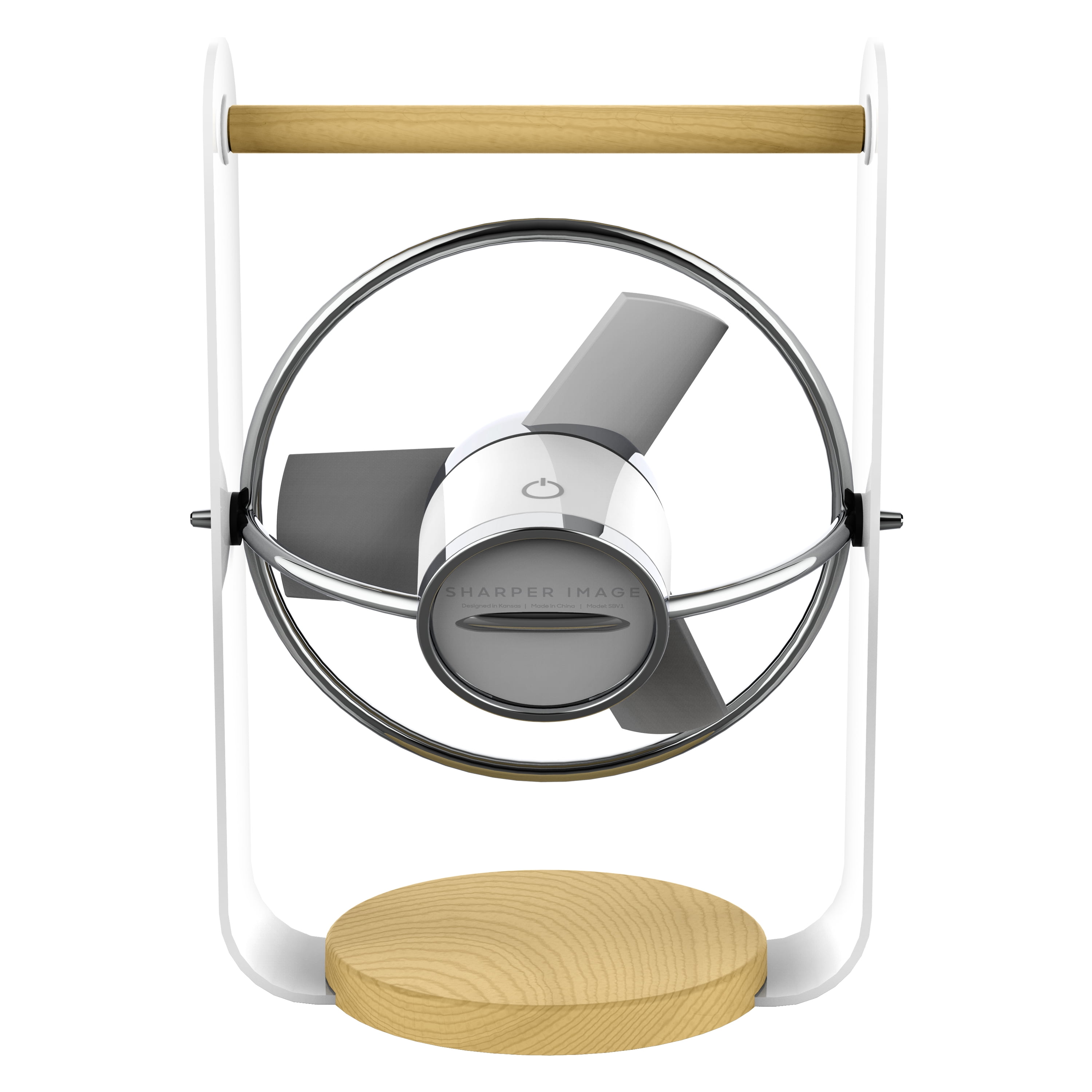 Sharper Image Soft Blade Desktop Fan, White, 8 in, New