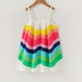 thumbnail image 4 of Toddler Baby Girls Summer Spaghetti Strap Boho Dress Swing Beach Sun Dress,Rainbow-2T, 4 of 8