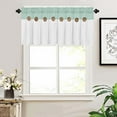 thumbnail image 4 of Alishomtll Linen Valance Farmhouse Boho Button Kitchen Curtains ,Rod Pocket,18"L x 52"W, Teal White, 4 of 10