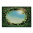 thumbnail image 1 of Tree Cutting Board, Enchanted Forest in Spring Fresh Growth Foliage Blossoms Fantasy, Decorative Tempered Glass Cutting and Serving Board, Small Size, Green Pink Cocoa, by Ambesonne, 1 of 1