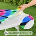 thumbnail image 5 of Colorful Rainbow Tie Dye Spiral Pattern Round Fitted Tablecloth with Elastic Edge,Dining Table Cover Waterproof,Outdoor Round Tablecloth for Camping,Dining,Indoor and Outdoor, 5 of 7