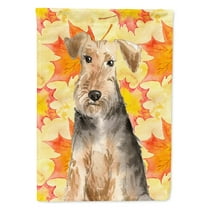 Carolines Treasures CK1821CHF Fall Leaves Welsh Terrier Flag Canvas House Size  Large multicolor