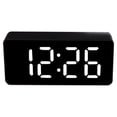 thumbnail image 1 of braveheart LED Digital Alarm Clock Voice Control Temperature Gauge with Night Light Table Desktop Dimmer 12/24H Clocks Watch Black shell/white 1Set, 1 of 6