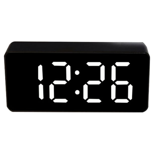 Reloj Despertador Digital LED Billuyoard Medidor de Temperatura Snooze Carcasa Negra