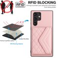 thumbnail image 4 of Allytech Galaxy S22 Ultra Wallet Case with Shoulder Strap, RFID Blocking Luxury PU Leather Shockproof Cards Slots Stand Anti-Scratch Magnetic Closure Phone Case for Samsung Galaxy S22 Ultra, Pink, 4 of 9