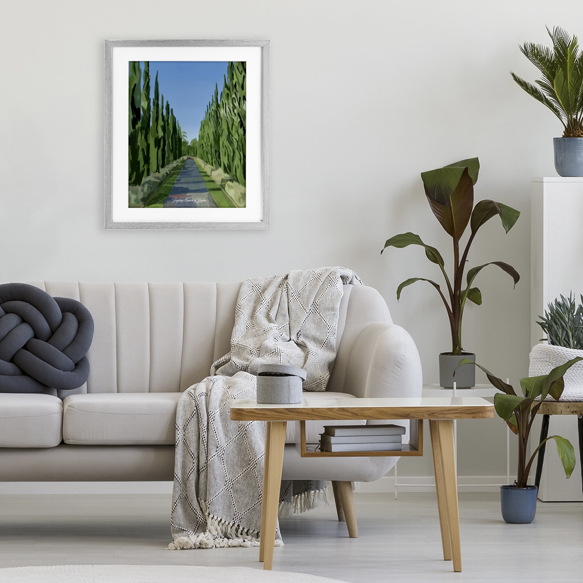 Stupell Industries Greystone Gardens Path Gray Framed Print Under Glass, design by Amelia Noyes