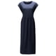 thumbnail image 2 of Vestido informal de lino sin mangas para mujer con bolsillos - Vestido midi de verano holgado con cuello redondo, 2 of 6