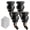 Black, variant on 4pcs 3.94" Height Wooden Furniture Legs with Furniture Casters Gourd Shape Wood Table Leg Swivel Caster Wheels with Round Cup Couch Legs Replacement for Furniture Desk (Wood Color, 3.94")