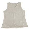 thumbnail image 3 of Bovemsi Camisole Tops for Women 2025 Spring Summer Border V Neck Loose Sequin Wear Inner Layering Women's Basic Tanks, 3 of 7