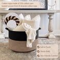 thumbnail image 2 of UniMall Large Storage Baskets for Organizing, 21.7 x 13.8 Blanket Basket Living Room Dog Toy Bin, Woven Laundry Basket for Dirty Clothes, Pillows, Towel, 90L Mix Black, 2 of 14