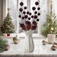 thumbnail image 5 of 6 Pcs Christmas Tree Picks Set, Velvet Christmas Ornaments, Christmas Tree Velvet Ball Pick Ornaments, Velvet Ball Christmas Picks Branches, Berry Picks Christmas Stems for Tree, Wreath I, 5 of 10
