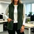 thumbnail image 2 of Vest Jacket Womens Winter Fleece Warm Sleeveless Vest Tops Outerwear Open Front Zipper Loose Trendy Casual Work Office Jackets, 2 of 10