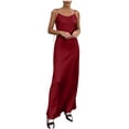 thumbnail image 3 of Sentmoon Robes pour Femmes Grande Taille Robe d'Été Grande Taille2026 Couleur Unie Sans Manches Dos Nu Coupe Régulière Bretelles Spaghetti Robe Décontractée pour Bureau et Réunion d'Affaires S-TTG, 3 of 9