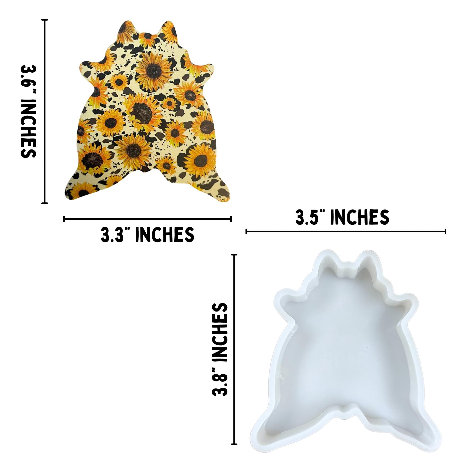 Cowhide Rug Car Freshie Cardstock Cutouts 3.3 x 3.6 inch  12 pk MIXED Designs for Leather Scented Aroma Bead Bake Oven Safe Fits Country Cow Highland Tag Silicone Mold Cardstock + Silicone Mold