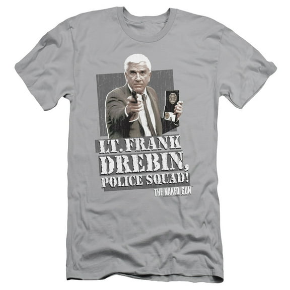Naked Gun Fran Drebin Adult 30/1 T-Shirt Silver