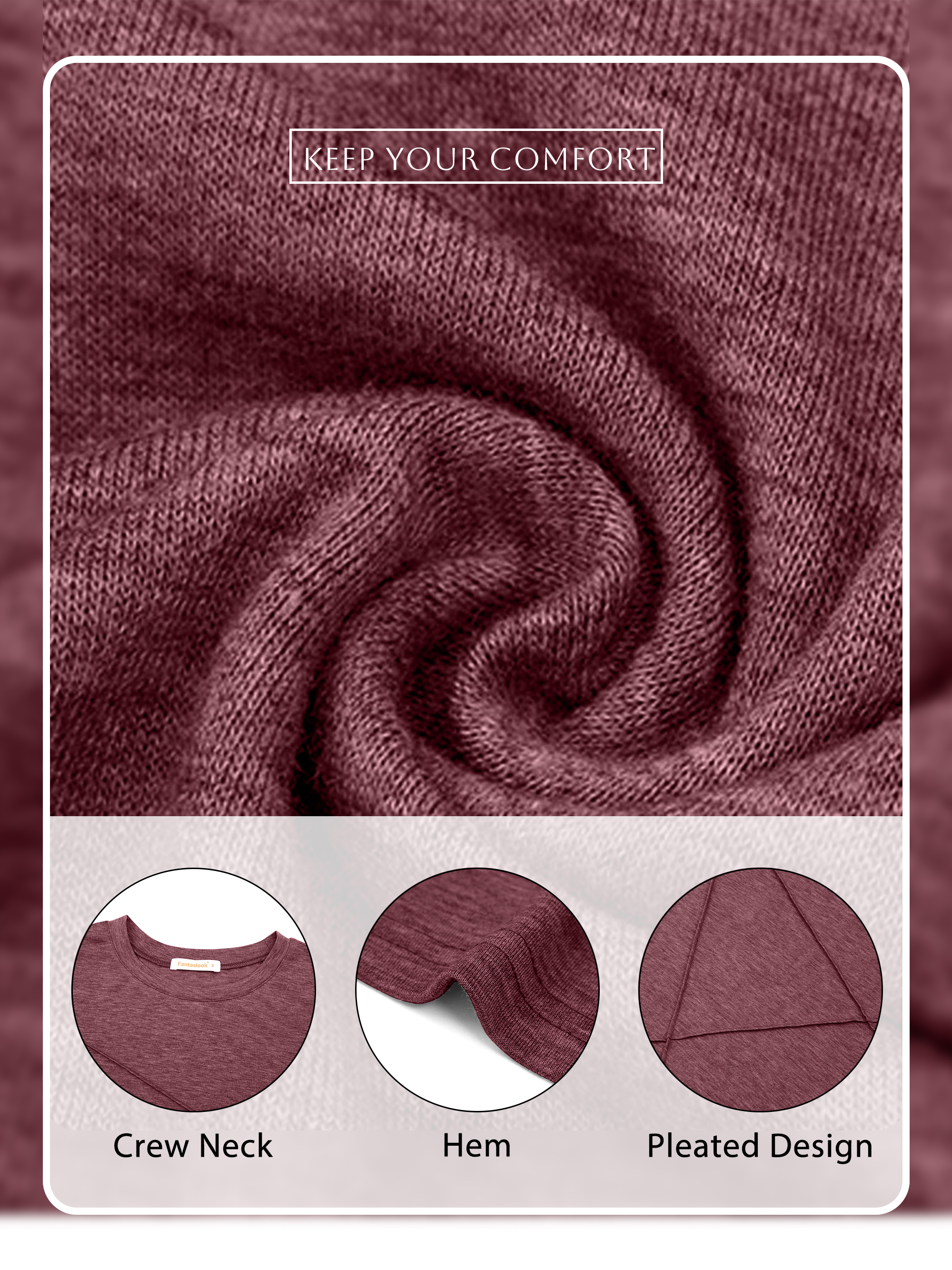 Fantaslook Women's Summer Pleated Crewneck Tank Top photo 5