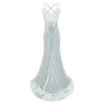thumbnail image 5 of Lovskoo 2024 Wedding Guest Dresses for Women Evening Gown Sequin Mesh Slim Train Backless Gown Cocktail Dresses 2023 White, 5 of 7