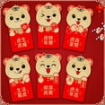 thumbnail image 4 of Funie 6Pcs/Set 2022 Propitious Red Pocket 3D Effect Exquisite Paper Hot Stamping Lucky Money Bag for Spring Festival, 4 of 8