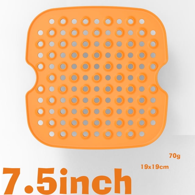 Fiudx Tapete Reutilizable para Freidora, con Revestimiento Cuadrado Antiadherente, Protege La Cesta, Fácil de Limpiar, Apto para Lavavajillas, Resistente Al Calor, Multifuncional, Color Rojo/Naranja,