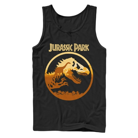Men's Jurassic Park T. Rex Sunset Silhouette  Tank Top Black X Large