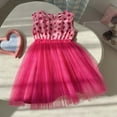 thumbnail image 2 of Glisme Girls Dresses Toddler Children Sleeveless Flowers Prints Dresses Mesh Dress Pink Sundress Size 3-4 Years, 2 of 4