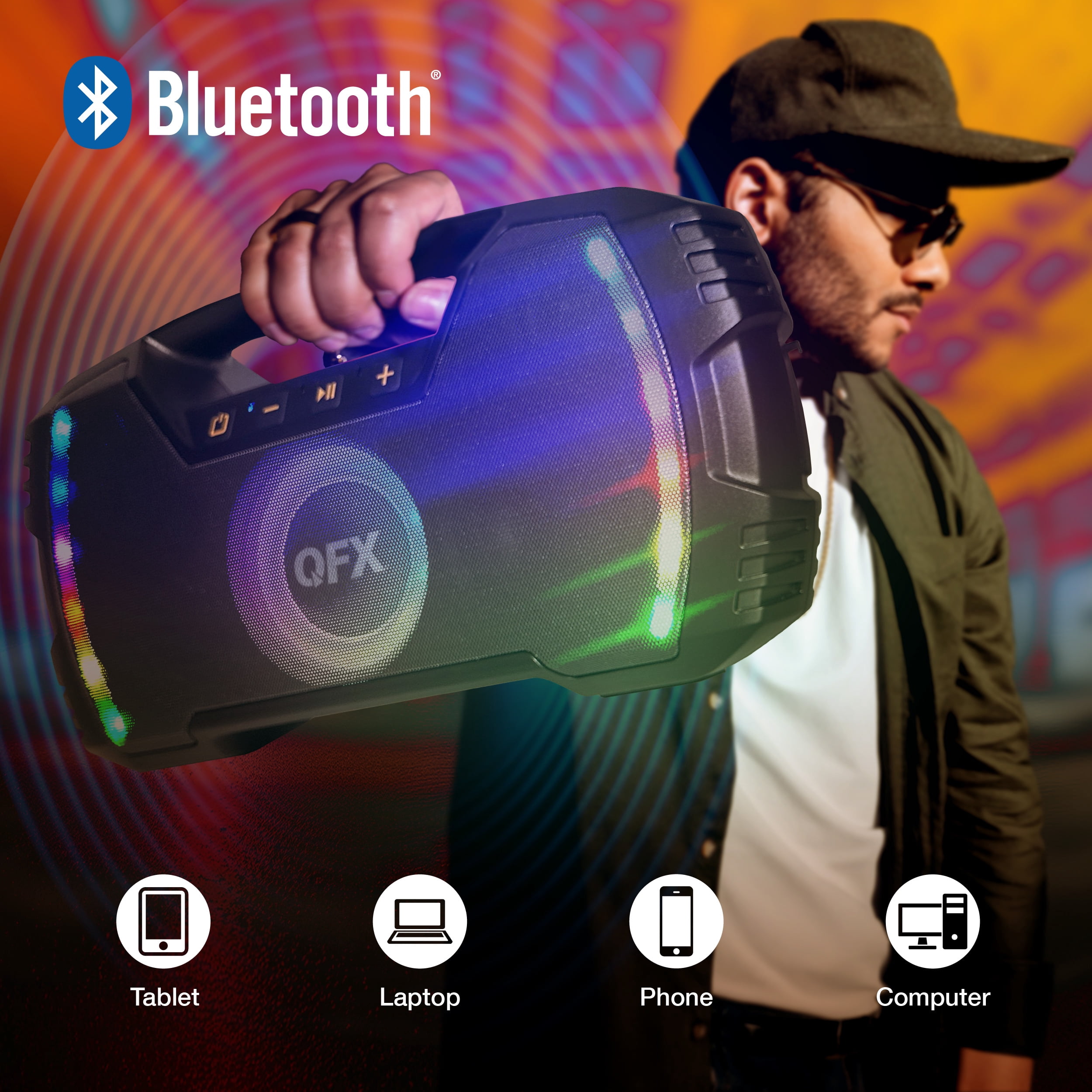 BT ZX-35 Portable Recharageable Bluetooth Waterproof speaker with party light, IPX7