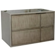 Bellaterra Home 36" Single wall mount vanity in Linen Brown finish - cabinet only