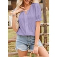 thumbnail image 3 of Womens Fashion Tops Cute Puff Sleeve Blouses for Women Dressy Casual Spring Summer Clothes Outfits for 2024, 3 of 9