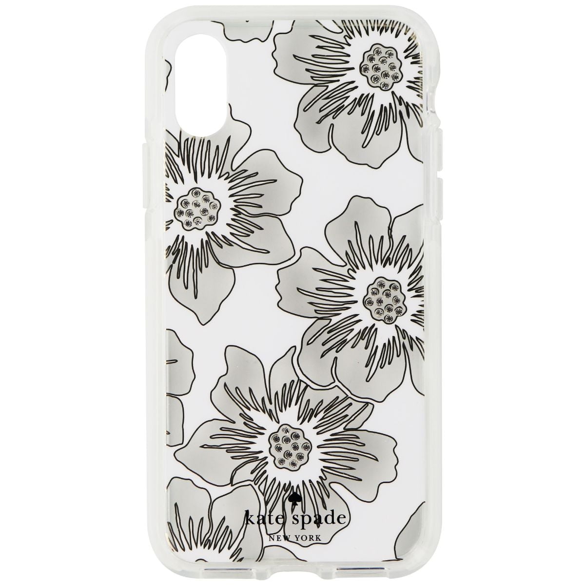Kate Spade Hardshell Case for Apple iPhone XS Max - Clear White Floral /  Gems (Used) 