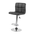 thumbnail image 3 of Taburete de bar Macarena con respaldo alto y base de metal moderno Negro, 3 of 8