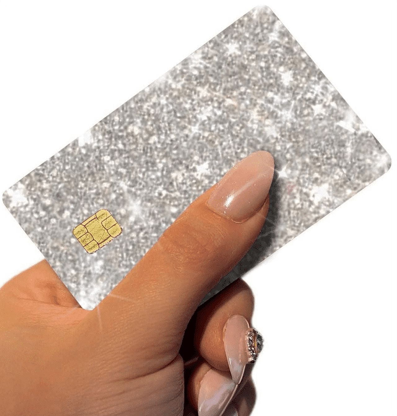 Sticker Shiny Ultra Bling Removable Debit - Credit Card Skin Cover Specially Bright Back Information, Protecting and Personalizing Bank Card - No