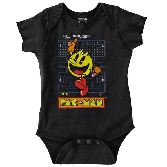 Pacman High Score Romper Boys or Girls Infant Baby Brisco Brands 12M