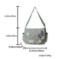 thumbnail image 2 of Yucurem Women Cute Messenger Bag Star Letter Applique Canvas For Teens Students (Green) Fashion shoulder bag (Green), 2 of 10