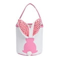 thumbnail image 2 of KUAZOU Personalized Easter Basket,Earmouse Easter Bunny Baskets with Lights for Boys and Girls,Large Kids Easter Bucket Tote for Spring Egg Hunts Party Storage-Pink, 2 of 7