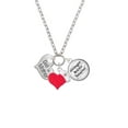 thumbnail image 2 of Delight Jewelry Silvertone Large ''Godmother'' Heart with Clear Crystal - Red Heart Nurse Strong Zoe Necklace, 2 of 4