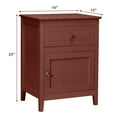 thumbnail image 3 of Costway Nightstand with Drawer Accent Side End Table Storage Cabinet Cherry, 3 of 11
