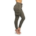 thumbnail image 4 of American Bazi Women's High Waisted Cargo Joggers Army Pants RJJ3405 - Olive - 2X-Large, 4 of 5