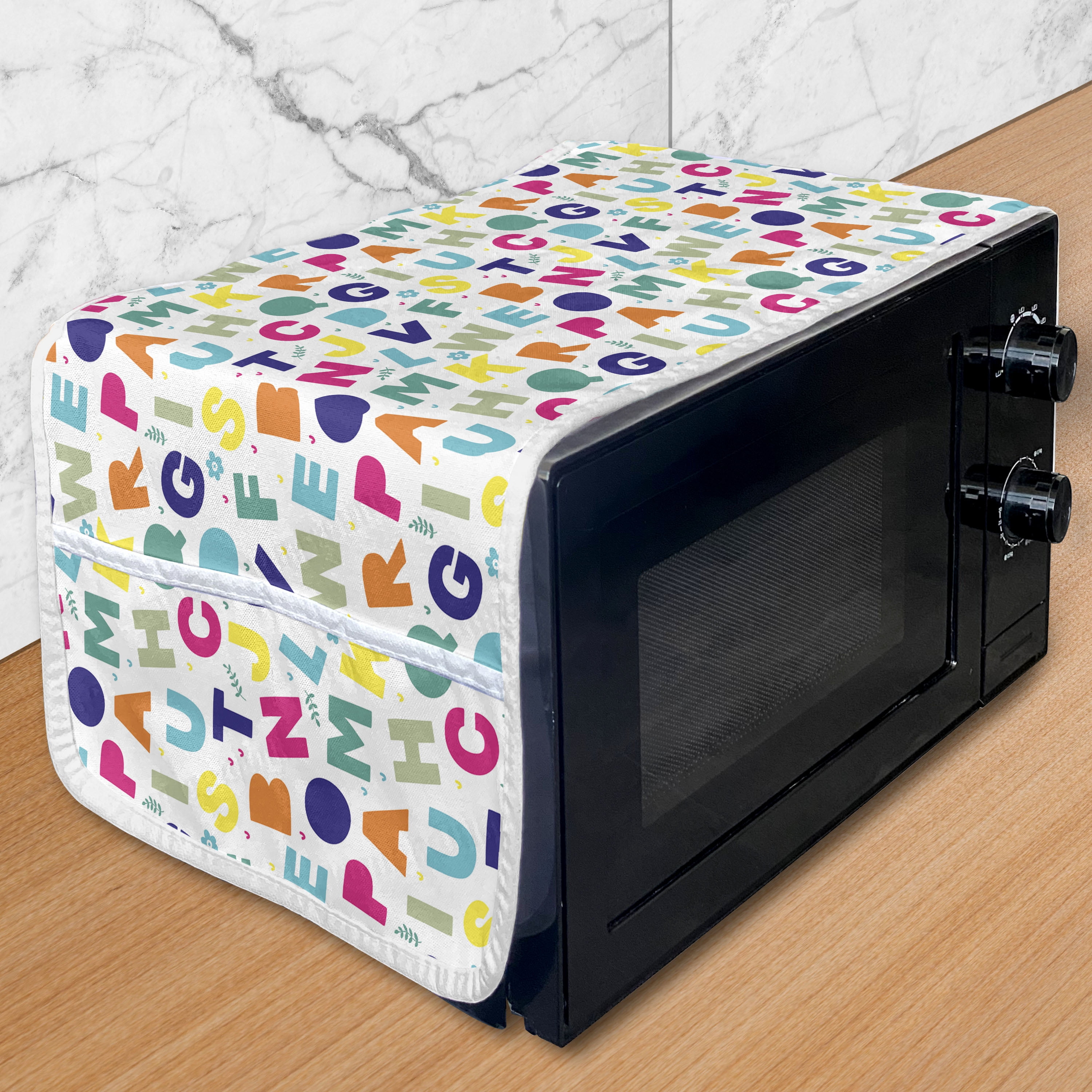 Alphabet Microwave Oven Cover, Asymmetric Repetition of Simple Colorful ...