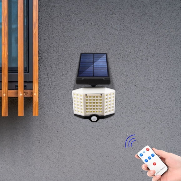 TIMIFIS Outdoor Lights, Motion Sensor Powered Lights IP65,3 Modes,with Remote Control,Wall Security Lights For Fence Yard Garden Patio Front Door -