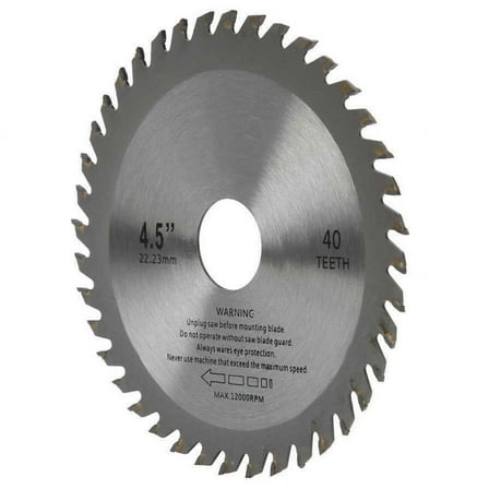 4.5" 40T Carbide Tipped Circular Saw Blade TCT Wood Angle Grinder 5/8" -7/8", Reducer included