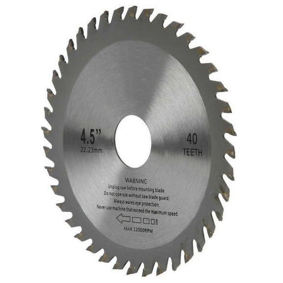 4.5" 40T Carbide Tipped Circular Saw Blade TCT Wood Angle Grinder 5/8" -7/8", Reducer included