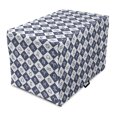 thumbnail image 1 of Geometric Rhombus Dog Crate Cover, Horoscope Themed Zodiac Signs Tiny Stars and Dots in Rhomb Check, Easy to Use Pet Kennel Cover Small Dogs Puppies Kittens, 7 Sizes, Dark Indigo White, by Ambesonne, 1 of 1