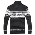 thumbnail image 2 of SWSMCLT Men's Cardigan Sweaters Winter Thick Knit Heavy Knitted Norwegian Casual Slim Fit Full Zip Up Fashion Zipper Sweater Jacket Male Sweater Coat Charcoal Grey Medium, 2 of 2