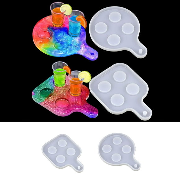 RKSTN Cake Pop Mold Shot Glass Serving Tray Resin Holes Silicone Wine Glass Baking Cake Pop Mold